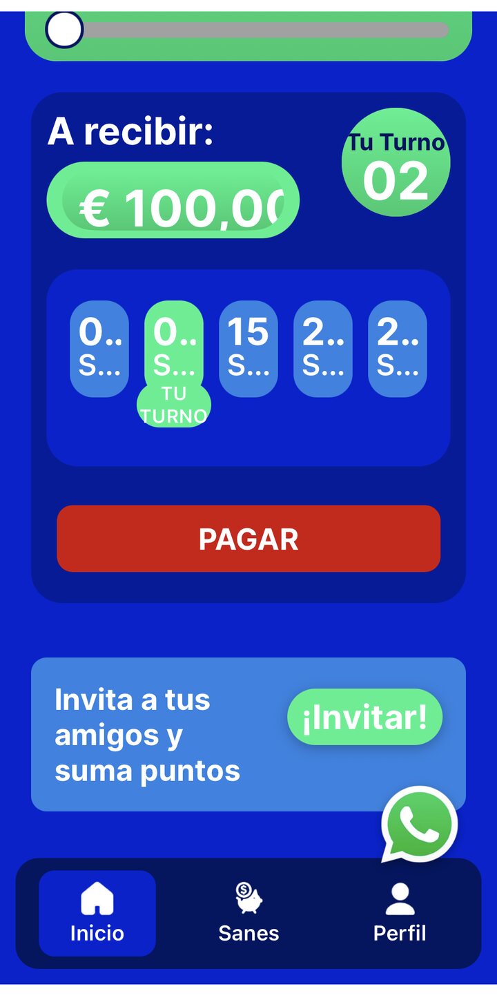 Pantalla de TuTurno con un san de 100 euros y el turno 02